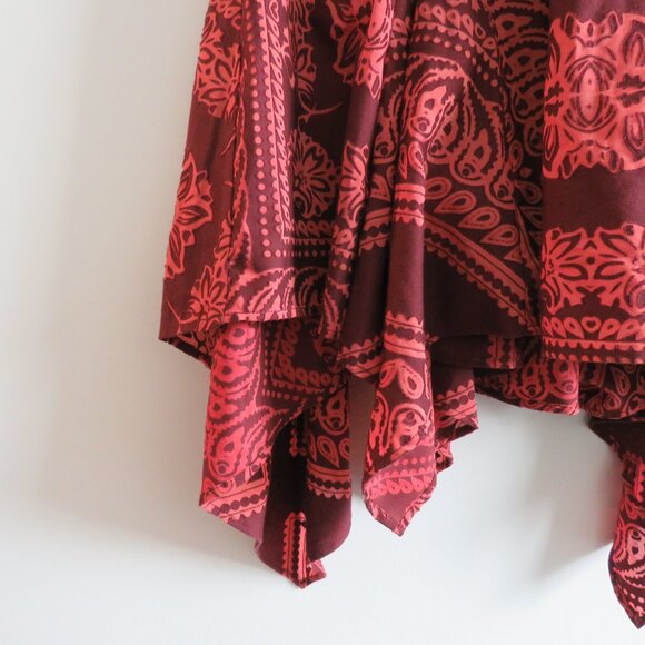 ANTHROPOLOGIE PILCRO Crimson Cotton Pilcro Burnout V-Neck Velvety Dress - Size 4 - Picture 9 of 16